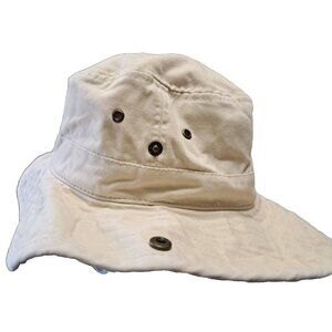 Shade Shack Men's M Beige Just Hook Em Bucket Hat Adjustable Strap Snap Sides